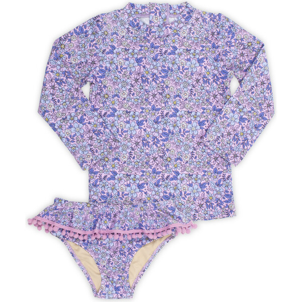 Rashguard Set, Purple Ditsy Floral | Maisonette