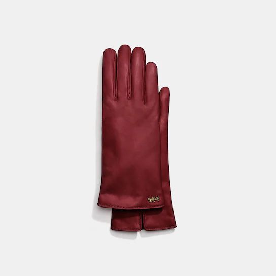 Horse And Carriage Leather Tech Gloves | Coach (US)