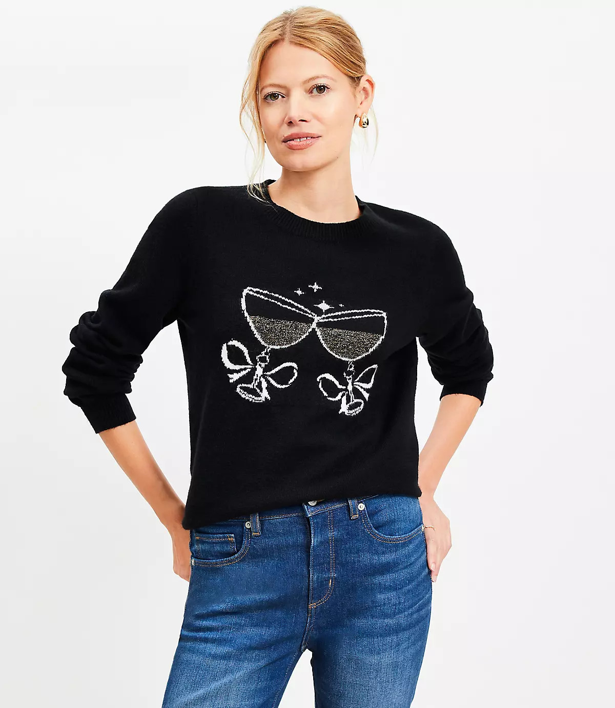 Champagne Glass Sweater | LOFT