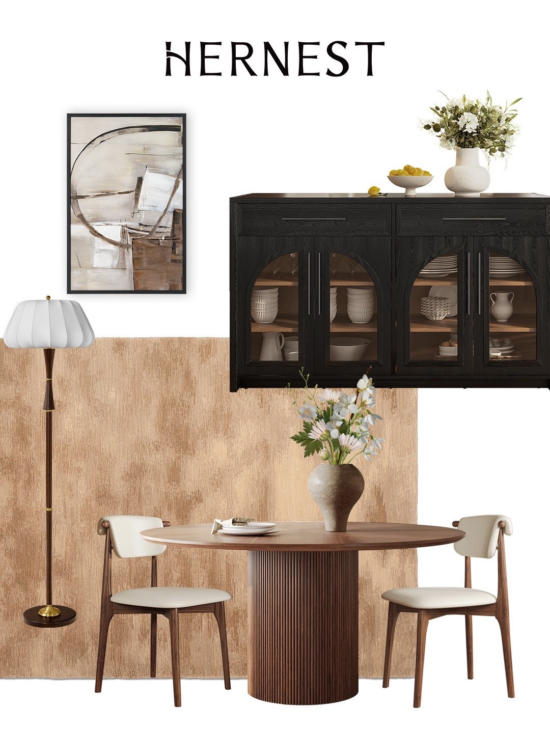 Cozy dining inspiration from @HERNEST! We love the earthy palette and timeless textures without the steep price tag. Use our code ASD15 for 15% of sitewide at hernest.com!! Linked all our favorites below. 🤎 

#LTKHome