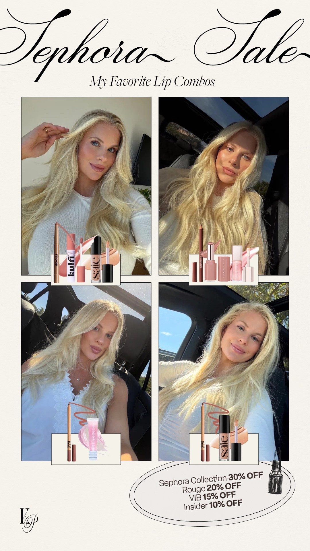 Sephora Spring Savings Event - code SPRINGSALE for 10-20% off your entire purchase!

Shades:
Top left - twist, rose, shake
Top right - toffee, blaz’d donut, sweet mouth 
Bottom left - wherever walnut, aura flare
Bottom right - wherever walnut, shake 

Kathleen post, beauty faves, beauty sale, lip recipes, lip combo, lip faves

#LTKBeauty #LTKSaleAlert #LTKgrwm