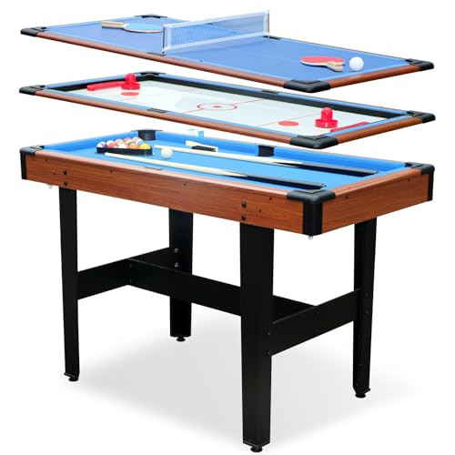 Rovibek 48" Multi Game Table, 3 in-1 Combo Game Table Includes All Accessories, Pool Billiards, Ping Pong, Glide Hockey, Tabletop Games for Kids Adults Gifts Family Night | Amazon (US)