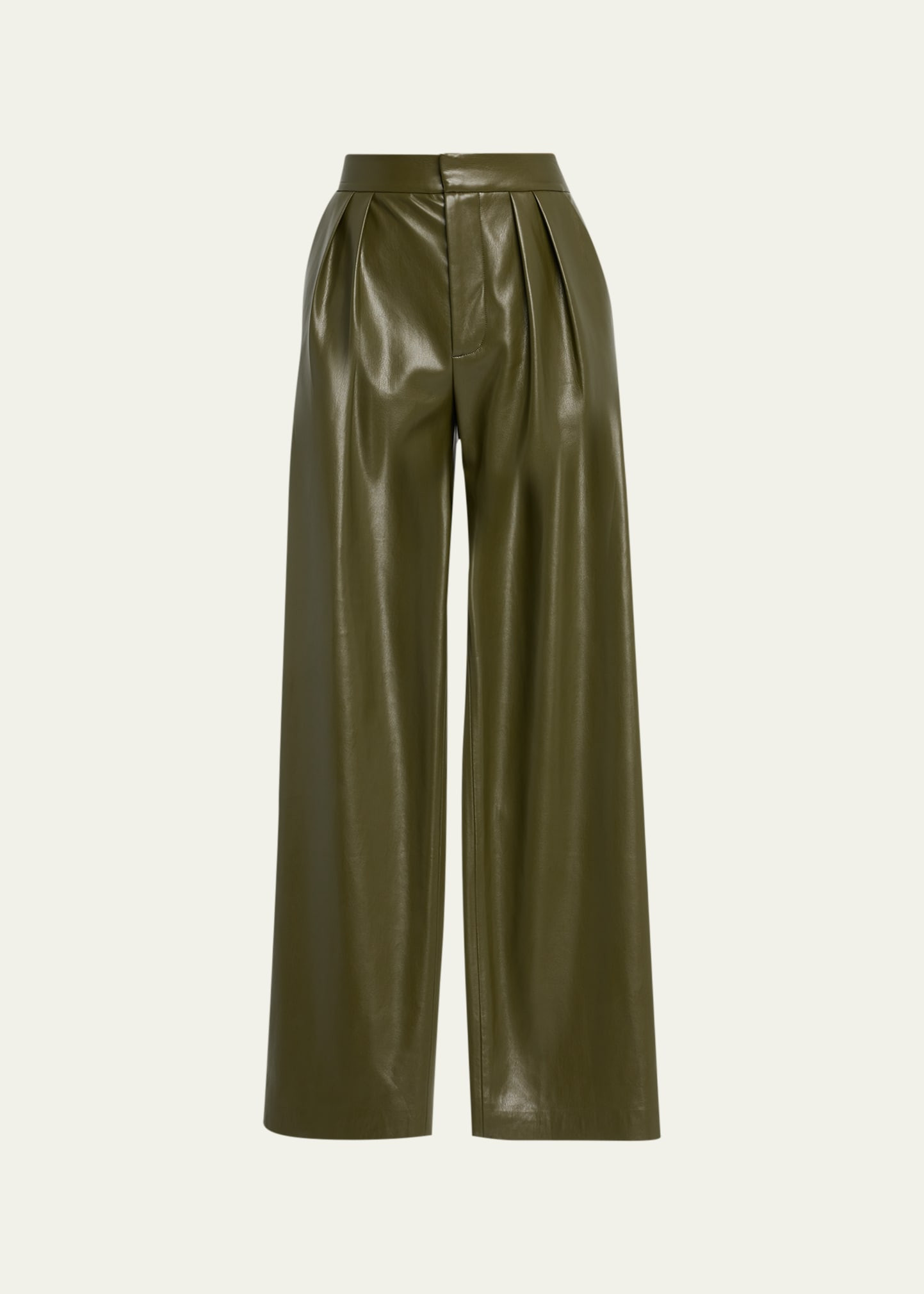 Alice + Olivia Pompey Pleated Vegan Leather Pants | Bergdorf Goodman