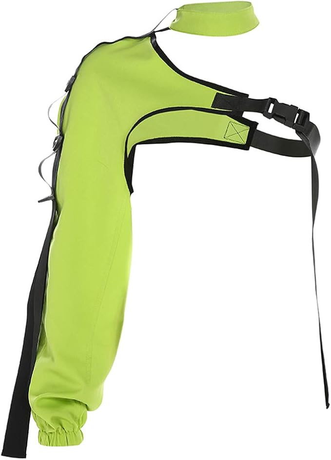 Womens One Shoulder Long Sleeve Crop Tops T Shirt with Adjustable Buckle Reflective Festival Rave... | Amazon (US)