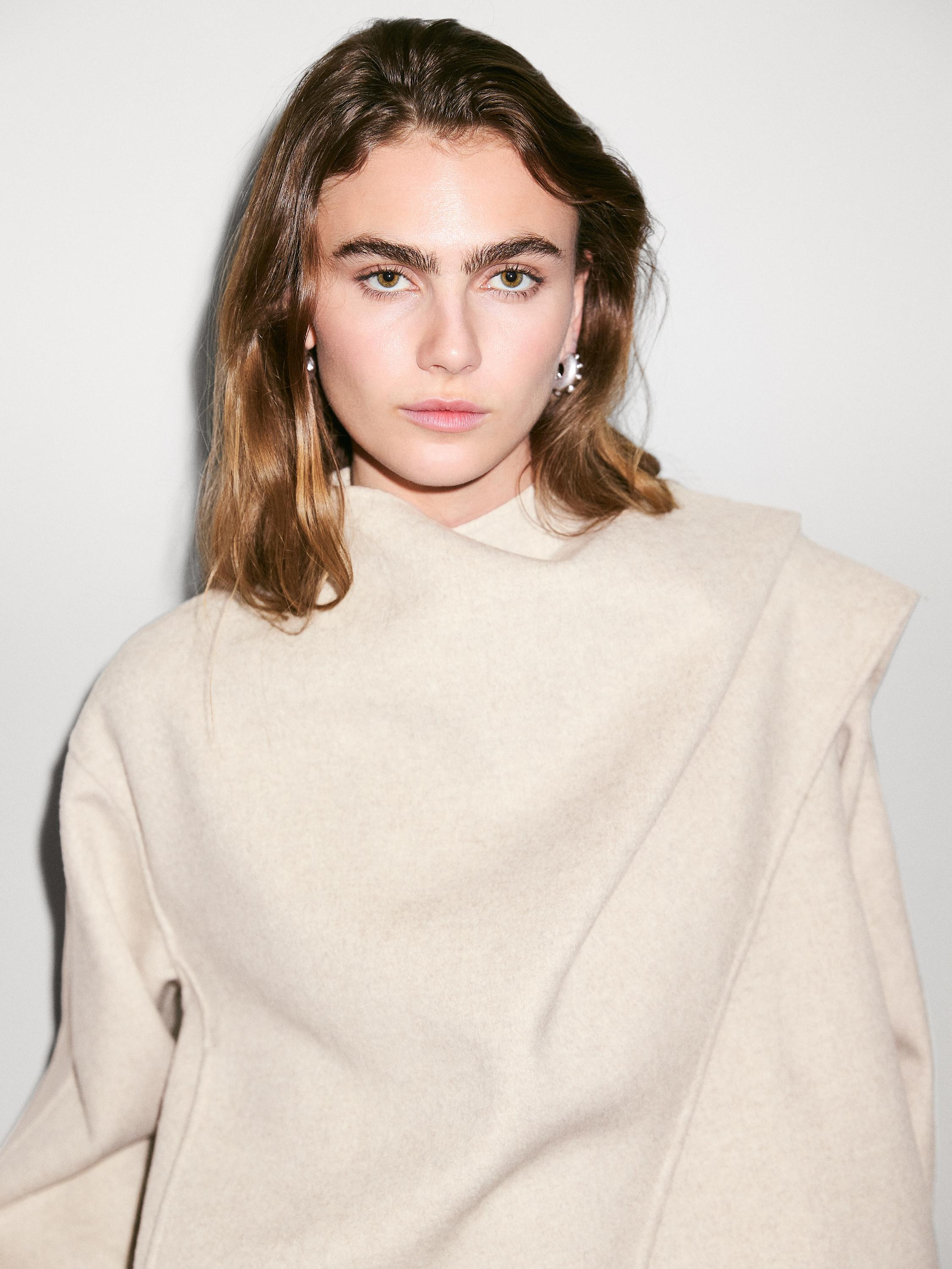 Short coat with scarf detail | Massimo Dutti UK