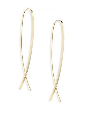 LANA JEWELRY Women's Narrow Flat Upside Down 14K Yellow Gold Hoop Earrings - Gold | Saks Fifth Avenue