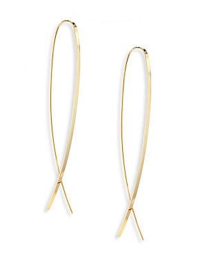 LANA JEWELRY Women's Narrow Flat Upside Down 14K Yellow Gold Hoop Earrings - Gold | Saks Fifth Avenue
