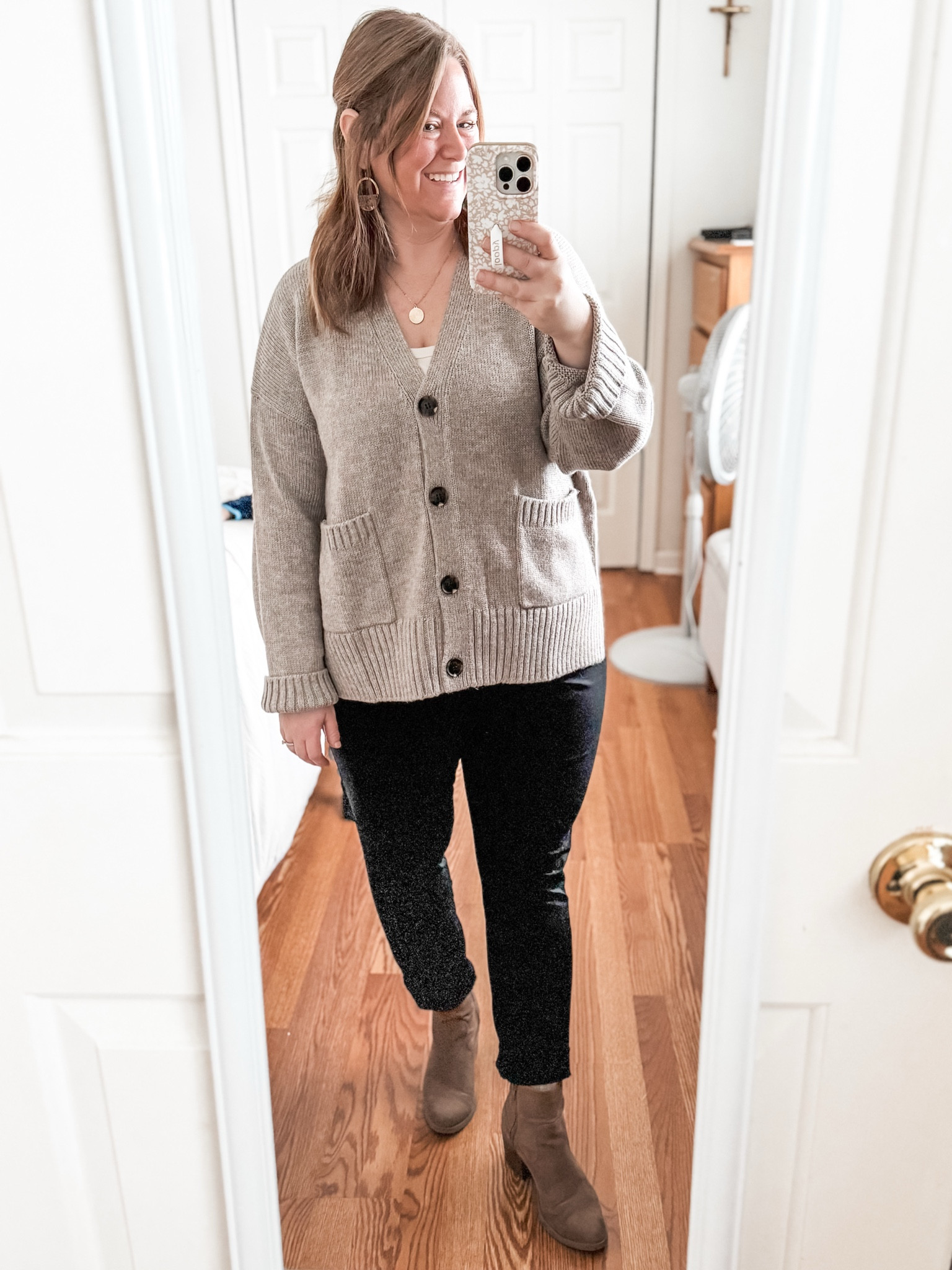 Teacher outfit!  This cardigan from Amazon is so good!  Currently on sale! 

Pixie pants- size up one - wearing 16 petite 

#LTKWorkwear #LTKMidsize #LTKSaleAlert