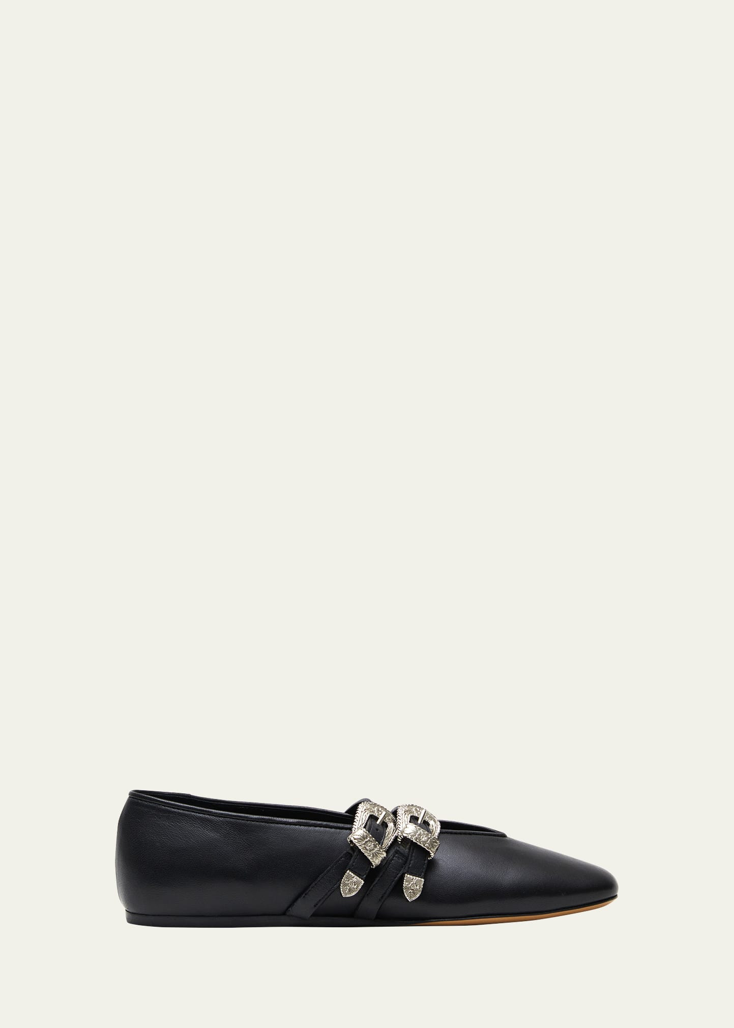 Le Monde Beryl Claudia Leather Dual-Buckle Ballerina Flats | Bergdorf Goodman