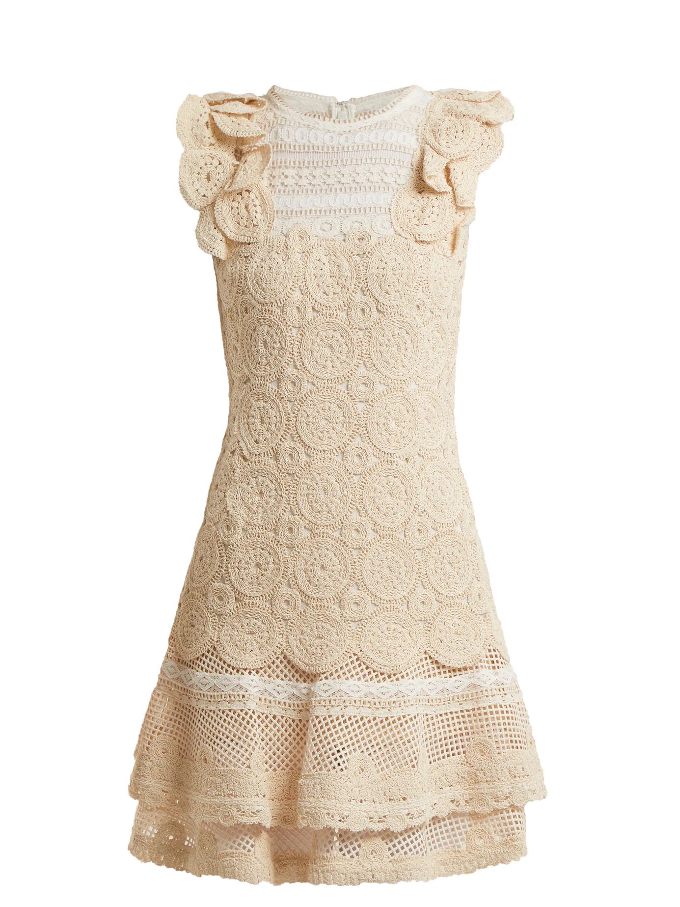 Ruffle-trimmed macramé-lace dress | Matches (US)
