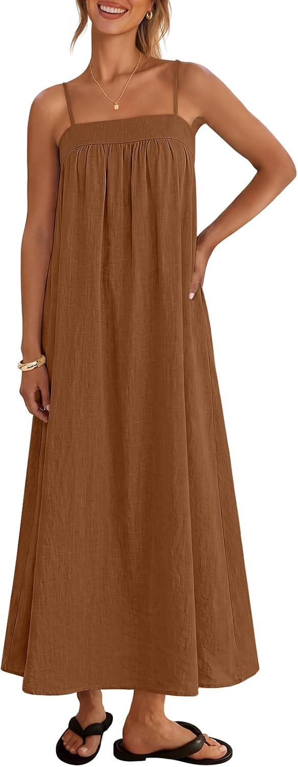 MEROKEETY Women's Summer Vacation Sundress Boho Maxi Dress | Amazon (US)