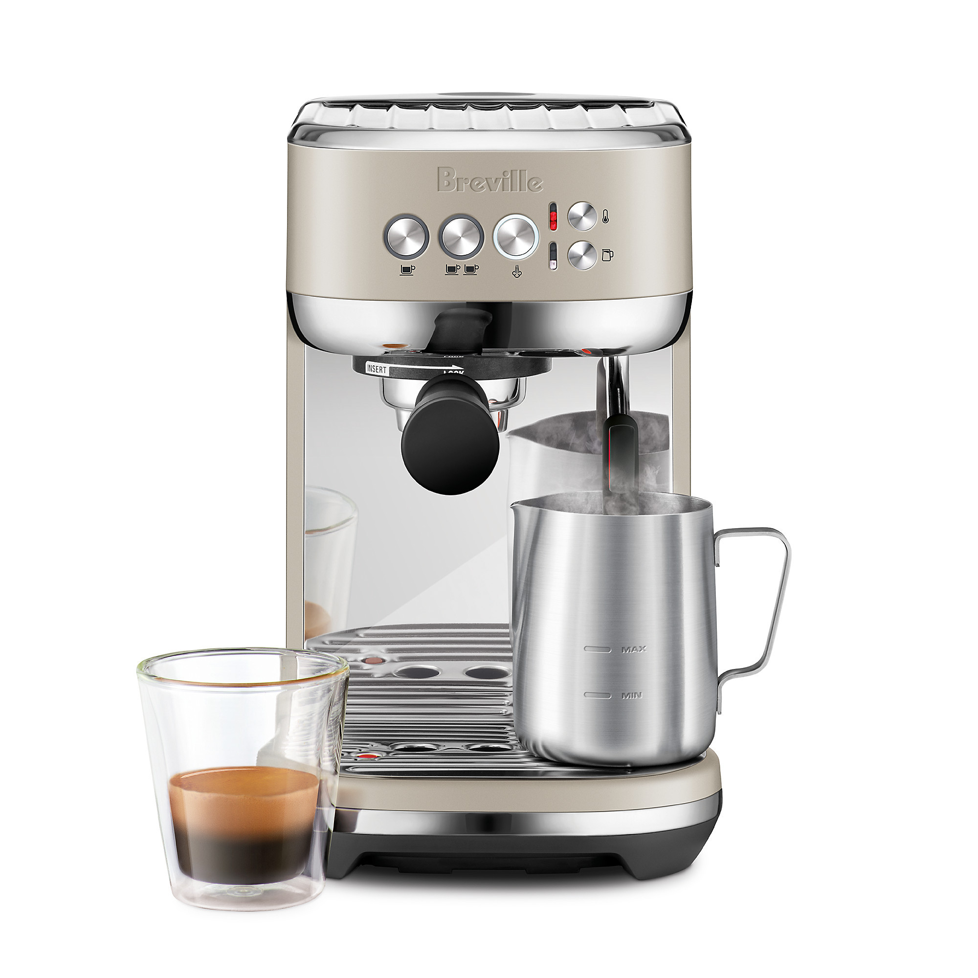 Breville Bambino Plus Espresso Machine in Almond Nougat + Reviews | Crate & Barrel | Crate & Barrel