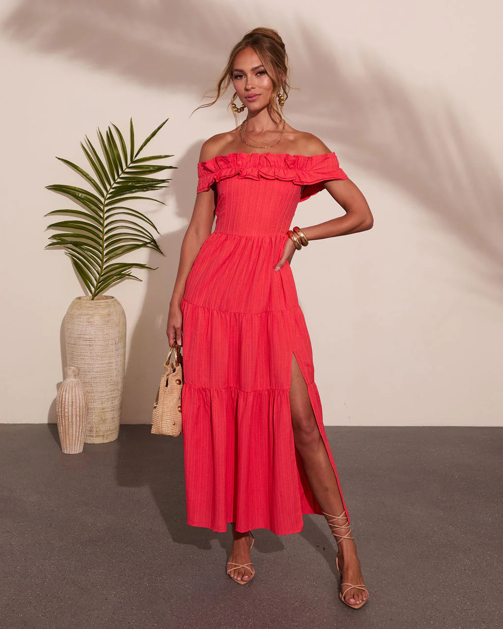 Sol Haze Ruffle Off The Shoulder Maxi Dress | VICI