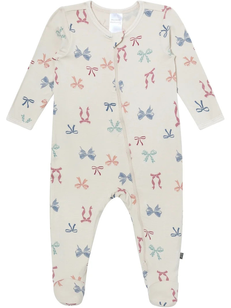 Modern Moments by Gerber Neutral Two-Way Zip Viscose Sleep \u00b4N Play Footed Pajama , Sizes New... | Walmart (US)