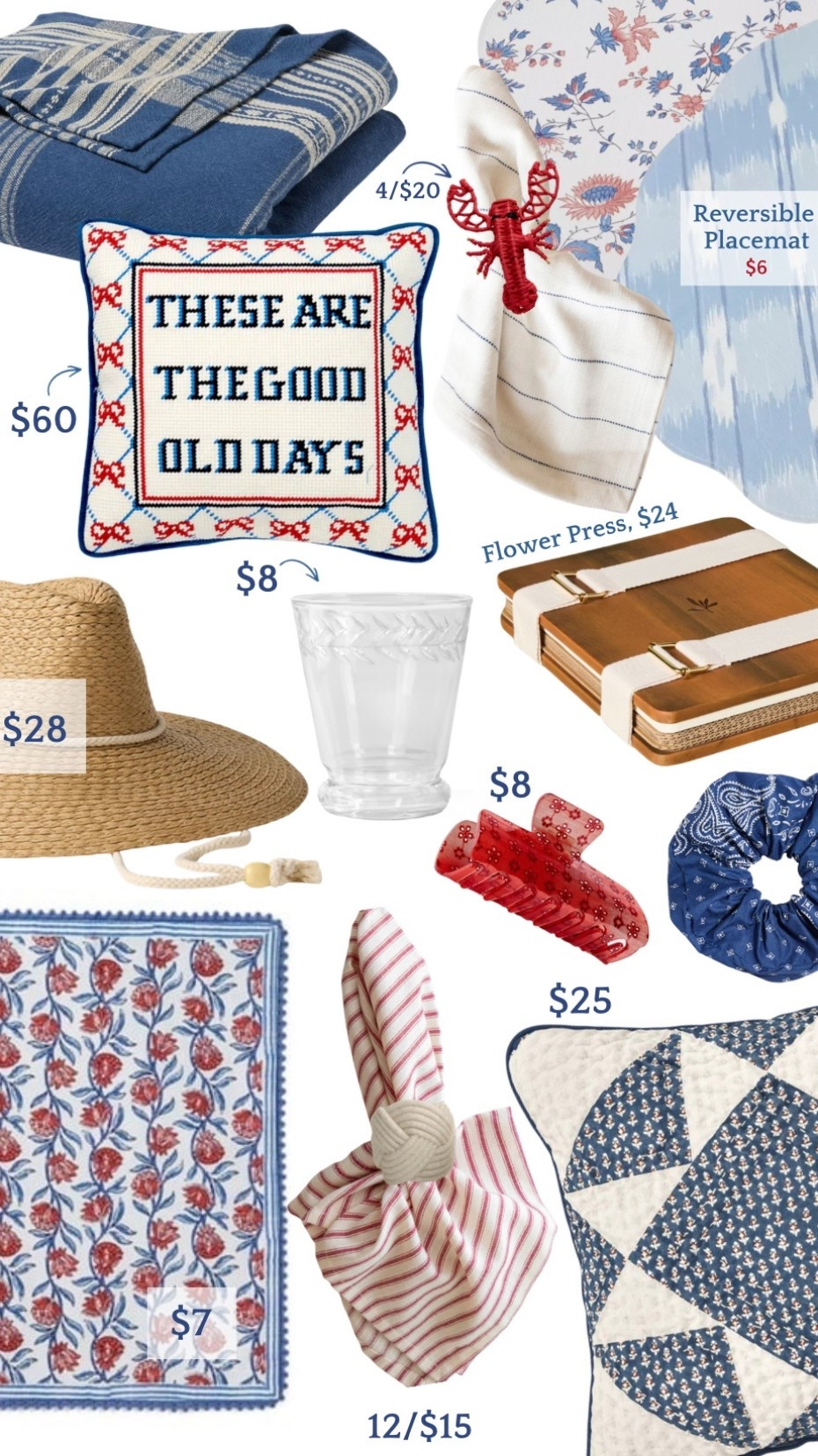 Red, White and Blue affordable finds for the home, table and summer! Tablescape items, napkins, rattan woven details, placemats, etc ... 

#LTKSeasonal #LTKMothersDay #LTKHome