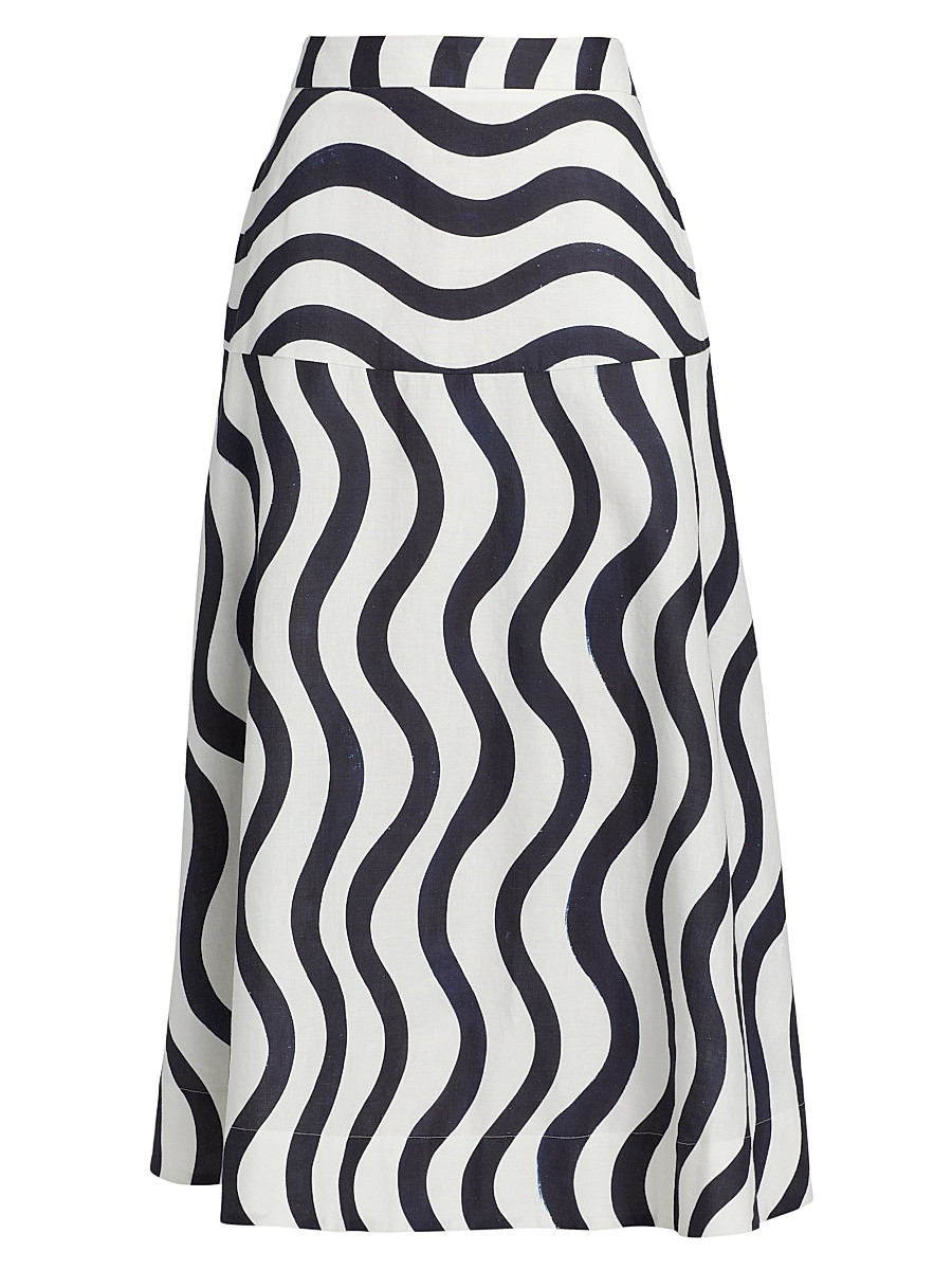 Women's Lona Printed Midi-Skirt - Navy White - Size 10 | Saks Fifth Avenue