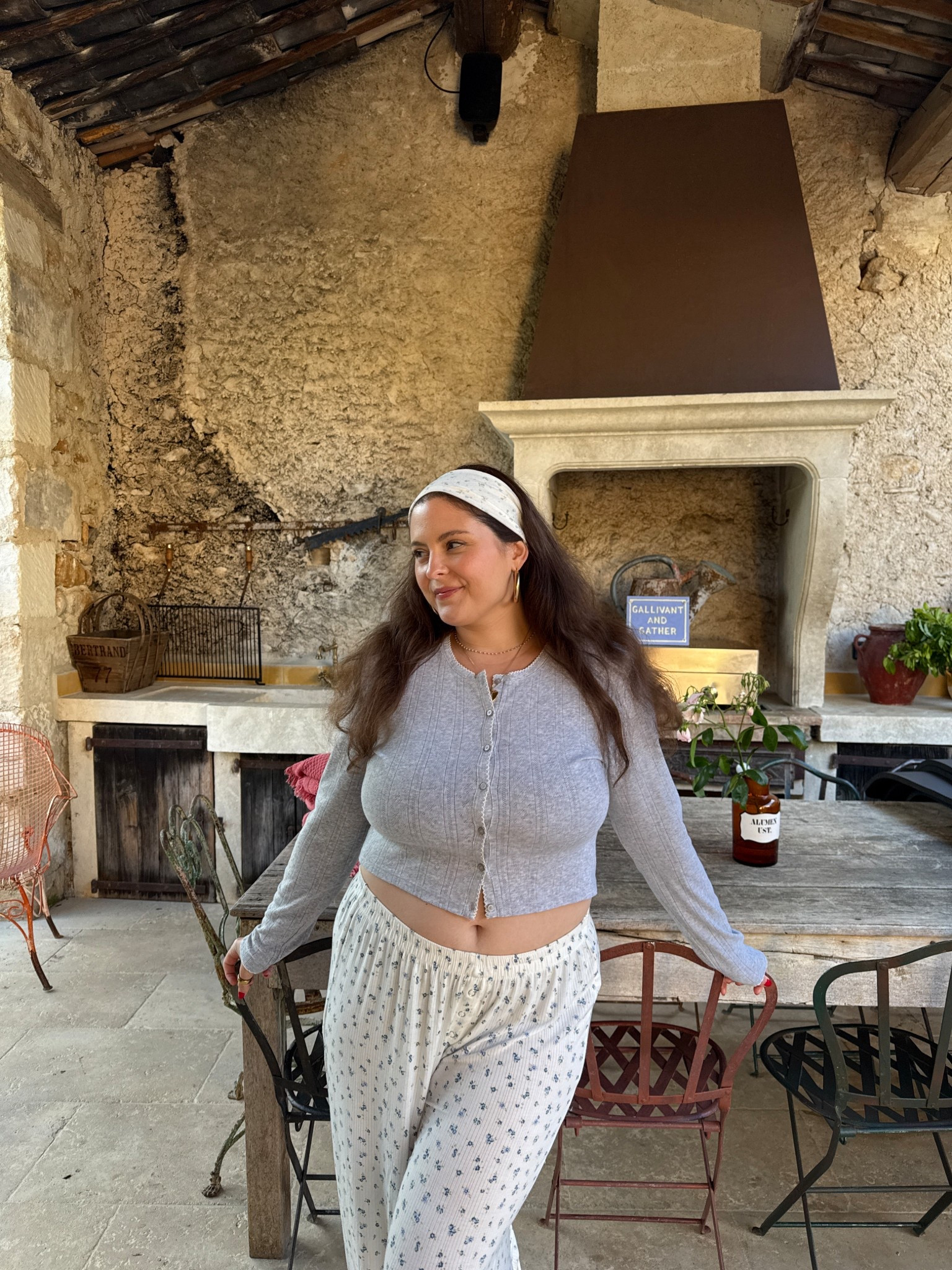 Aerie pointelle cardigan size L
Aerie blue floral white pajama pants 
Headband athleisure

#LTKStyleTip #LTKFindsUnder50 #LTKMidsize