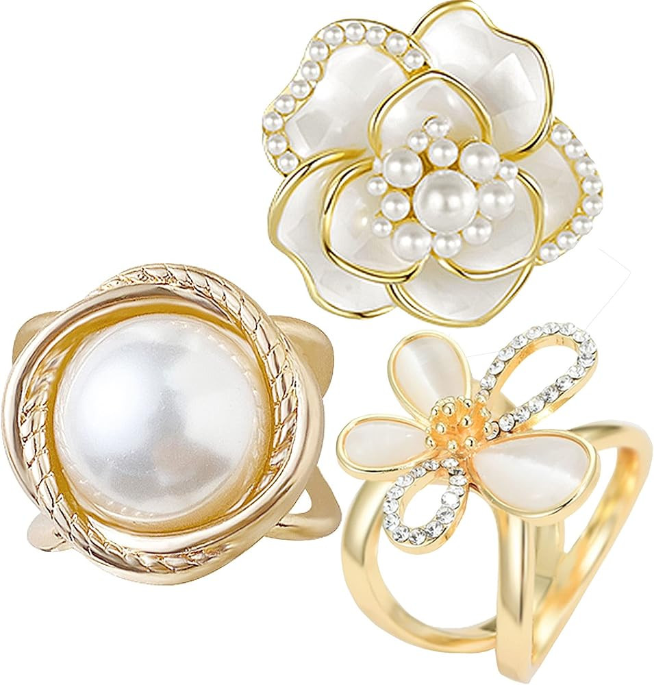 Scarf Rings Buckle And Slides For Women Scarves Pin Tshirt Ties Clip For The Side 3CP | Amazon (US)