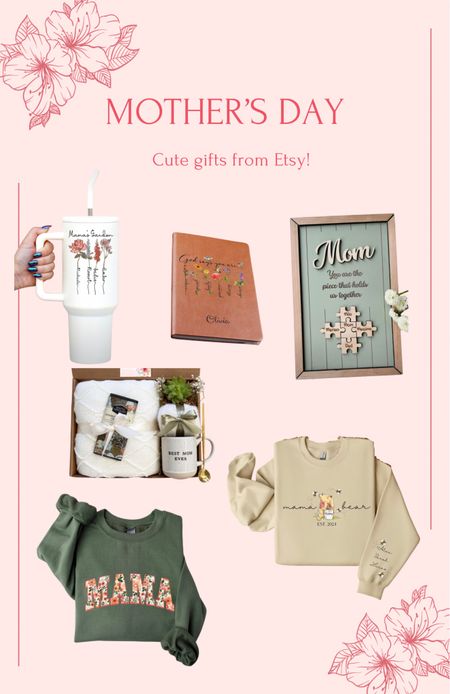 Mother’s Day gift finds from Etsy! Includes a prayer journal, a missing puzzle piece sign, a personalized water bottle, a gift basket, and what mom wouldn’t want some new cute sweaters? 

#LTKSeasonal #LTKxMadewell #LTKfindsunder50