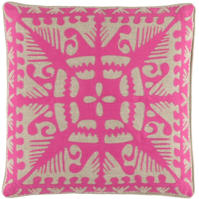 Knight Wood Linen Peony Decorative Pillow | Annie Selke