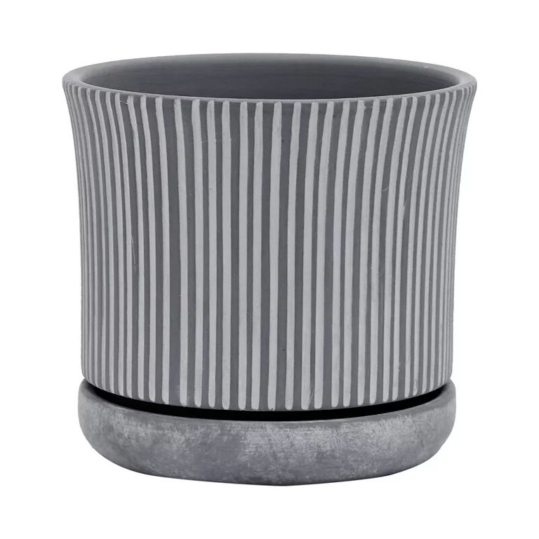 Better Homes & Gardens Pottery 6" Ballaro Round Ceramic Planter, Grey | Walmart (US)