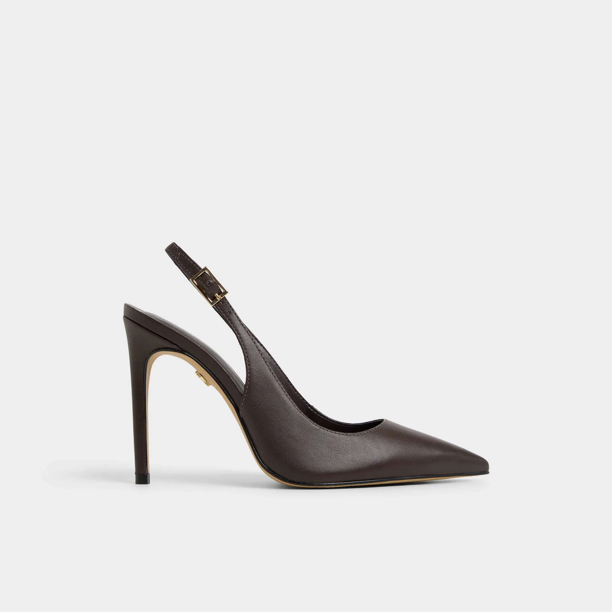 Stessysling Dark Brown Leather Smooth Women's Slingbacks | Aldo Shoes (US)