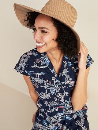 Braided Wide-Brim Sun Hat for Women | Old Navy (US)