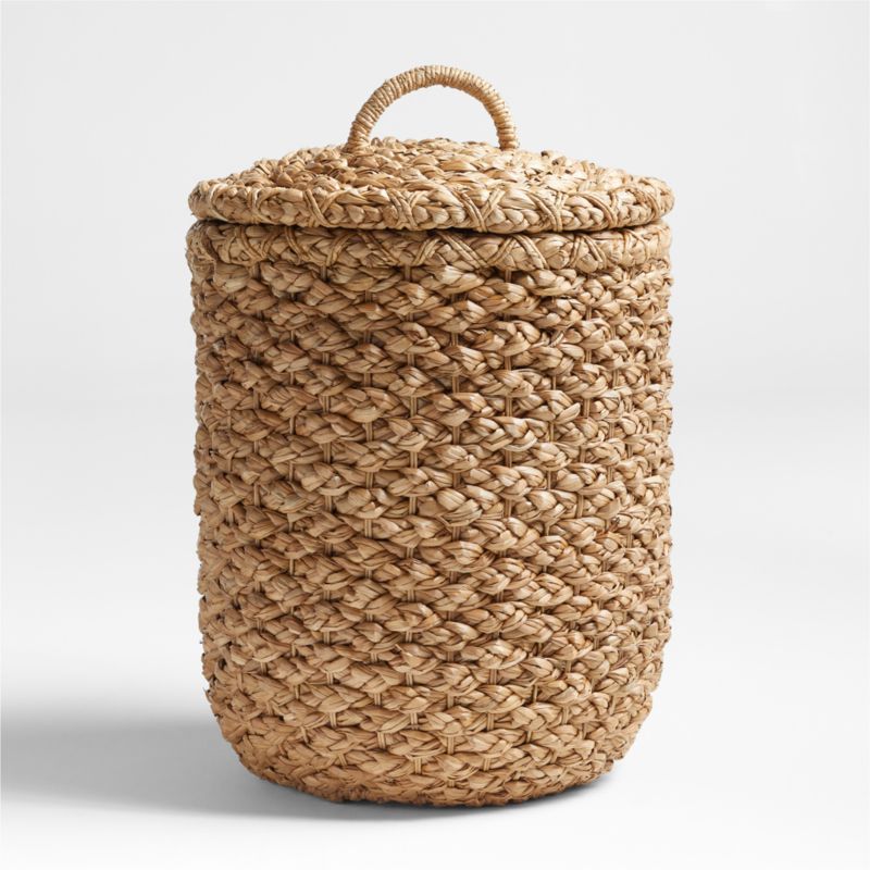 Emyln Woven Hamper with Lid | Crate & Barrel | Crate & Barrel