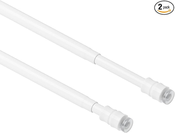 TYRON 2Pcs Slim Spring Tension Rod 18 to 28 Inches, 3/8 in. Diameter, Adjustable Skinny Thin Tens... | Amazon (US)