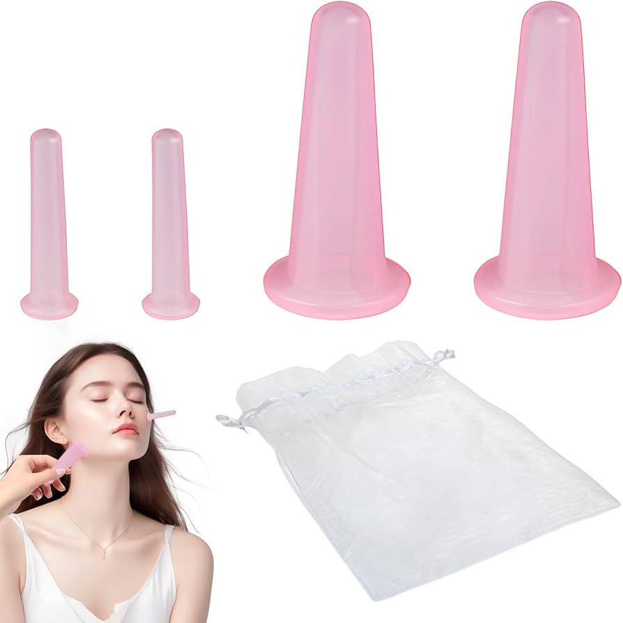 Face Cupping Set 4 Pcs Silicone Facial Cupping Set for Face Facial Cups for Face Cupping Therapy ... | Amazon (UK)