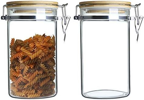IDEALUX Glass Storage Jar, 2Pack Airtight Food Glass Storage Jar with Stainless Steel Buckle and ... | Amazon (US)