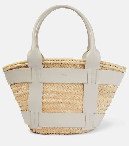 Santorini leather-trimmed straw tote bag | Mytheresa (US/CA)