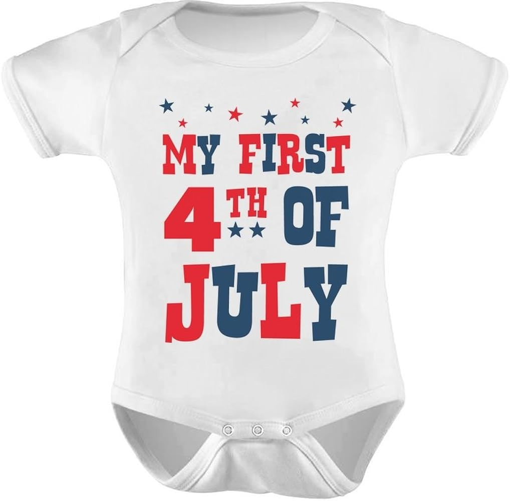 Amazon.com: Tstars My First 4th of July Baby Boy Girl Outfit American Flag USA Baby Bodysuit 6M A... | Amazon (US)