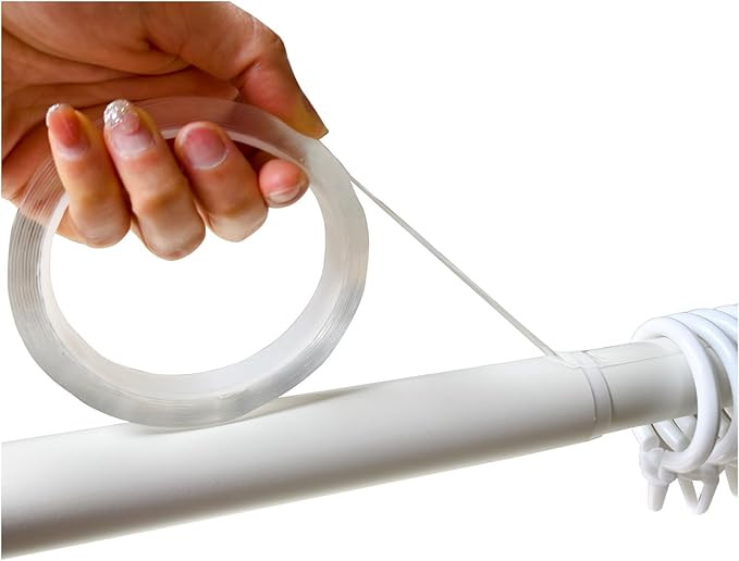 Curtain Rod Slide Smooth Tape - 1IN*16FT Drapery Ring Tape，Clear Shower Ring Tape，for Prevent... | Amazon (US)