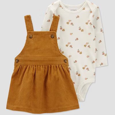 Carter's Just One You® Baby Girls' Floral Jumper - Gold/White | Target