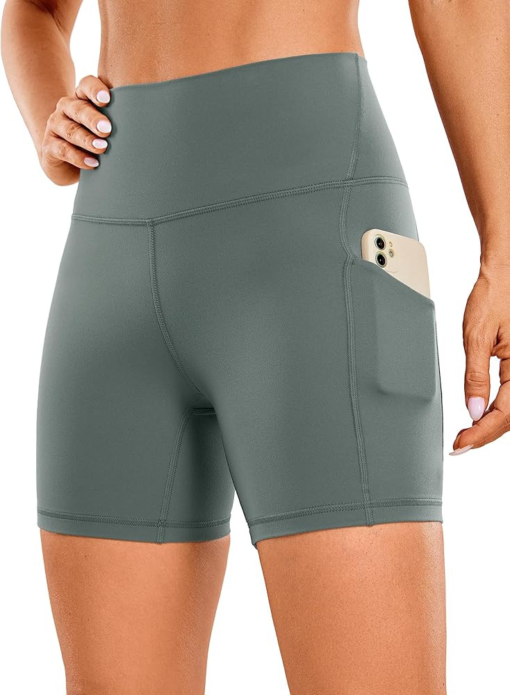CRZ YOGA Womens Butterluxe Biker Shorts with Pockets 3'' / 5'' / 8'' - High Waisted Volleyball Wo... | Amazon (US)