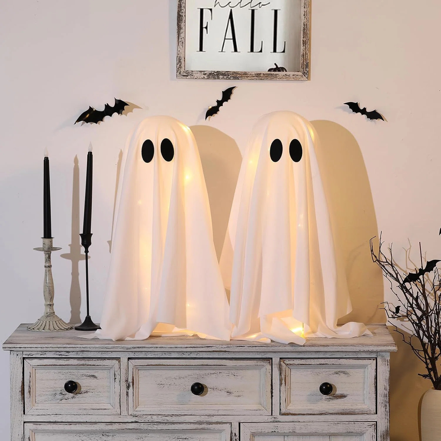 Halloween Decorations -2 Packs Spooky Ghosts With String Lights-Scary Ghost For Halloween Decor I... | Wayfair North America