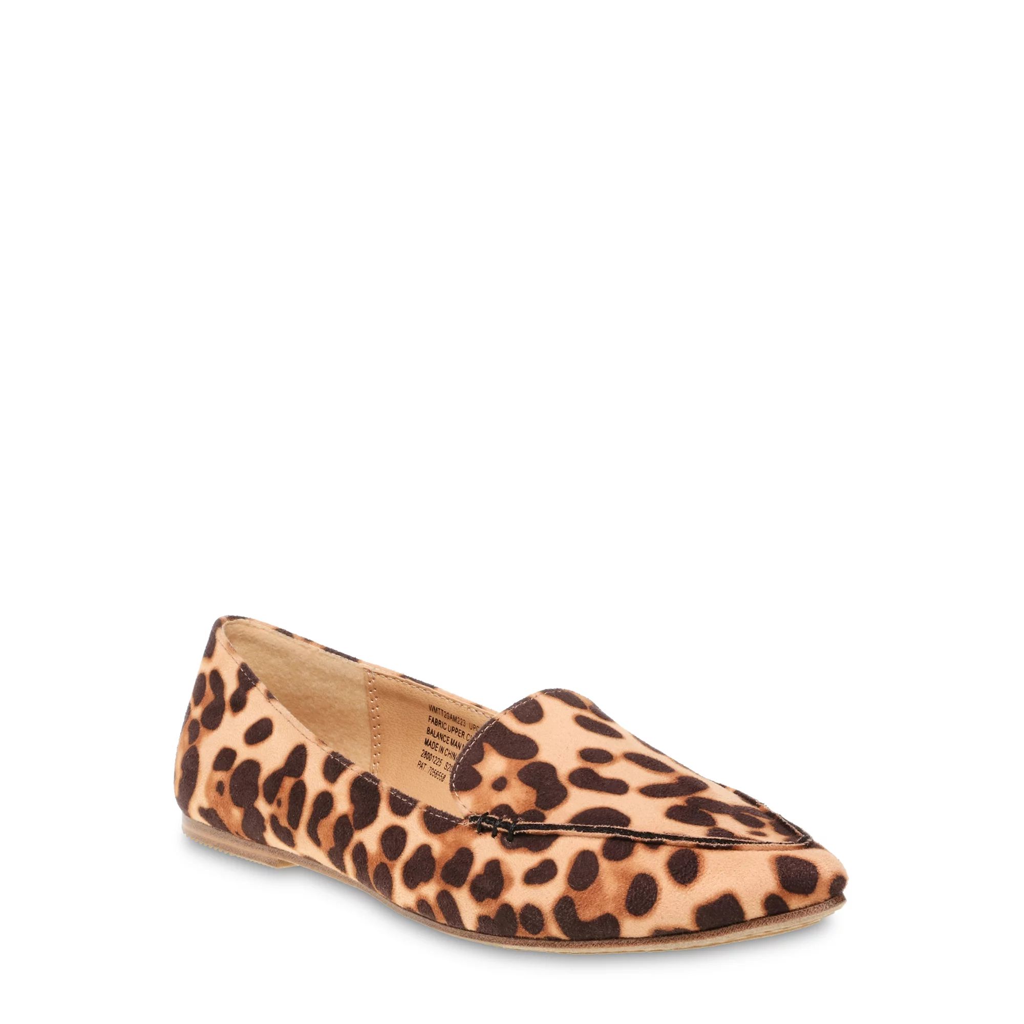 Time and Tru Women’s Animal Print Feather Flats, Available in Wide Width | Walmart (US)