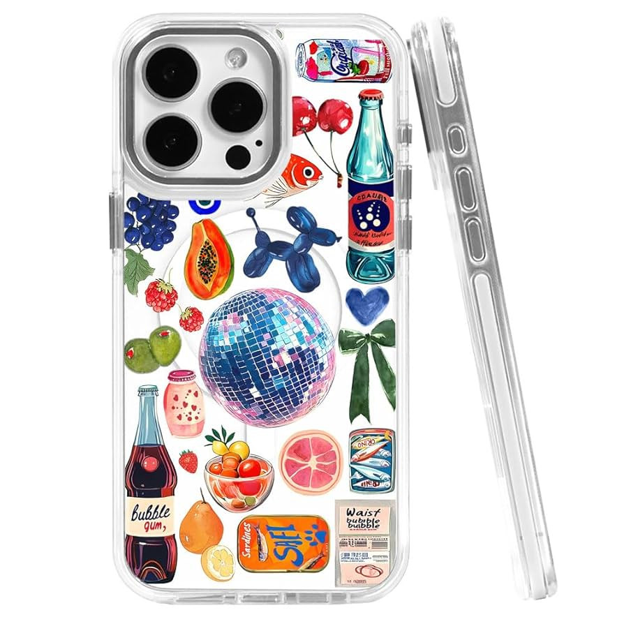 Magnetic Case for iPhone 16 Pro,European Fruit Bow Collage Phone Case [Compatible with MagSafe & ... | Amazon (US)