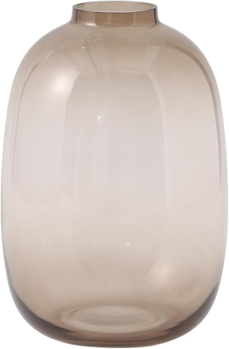 Brown Glass Vase, 10 Inches Large Glass Vase, Tall Glass Vases for Flowers, Modern Round Vases for Living Room, Dining Table, Shelf, Wedding, Office, Home | Amazon (US)