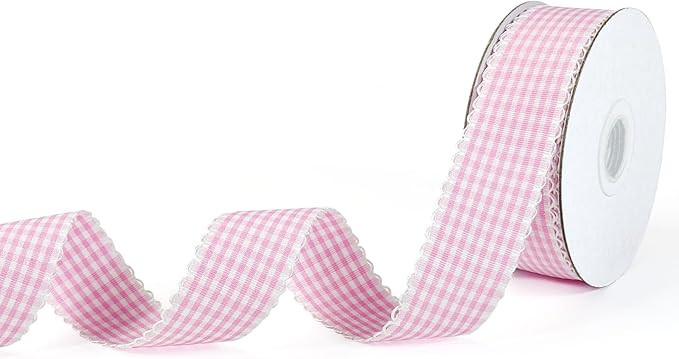 Gingham Plaid Ribbon - 1" x15 Yards Polyester Checked Ribbon for Gift Wrapping, Flower Bouquets, ... | Amazon (US)