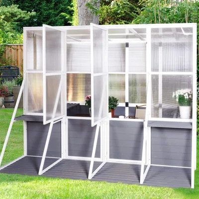 Wooden Greenhouse For Plant Enthusiasts - Enhance Your Gardening Passion House Keep Plants Safe From Harsh Weather | Wayfair North America