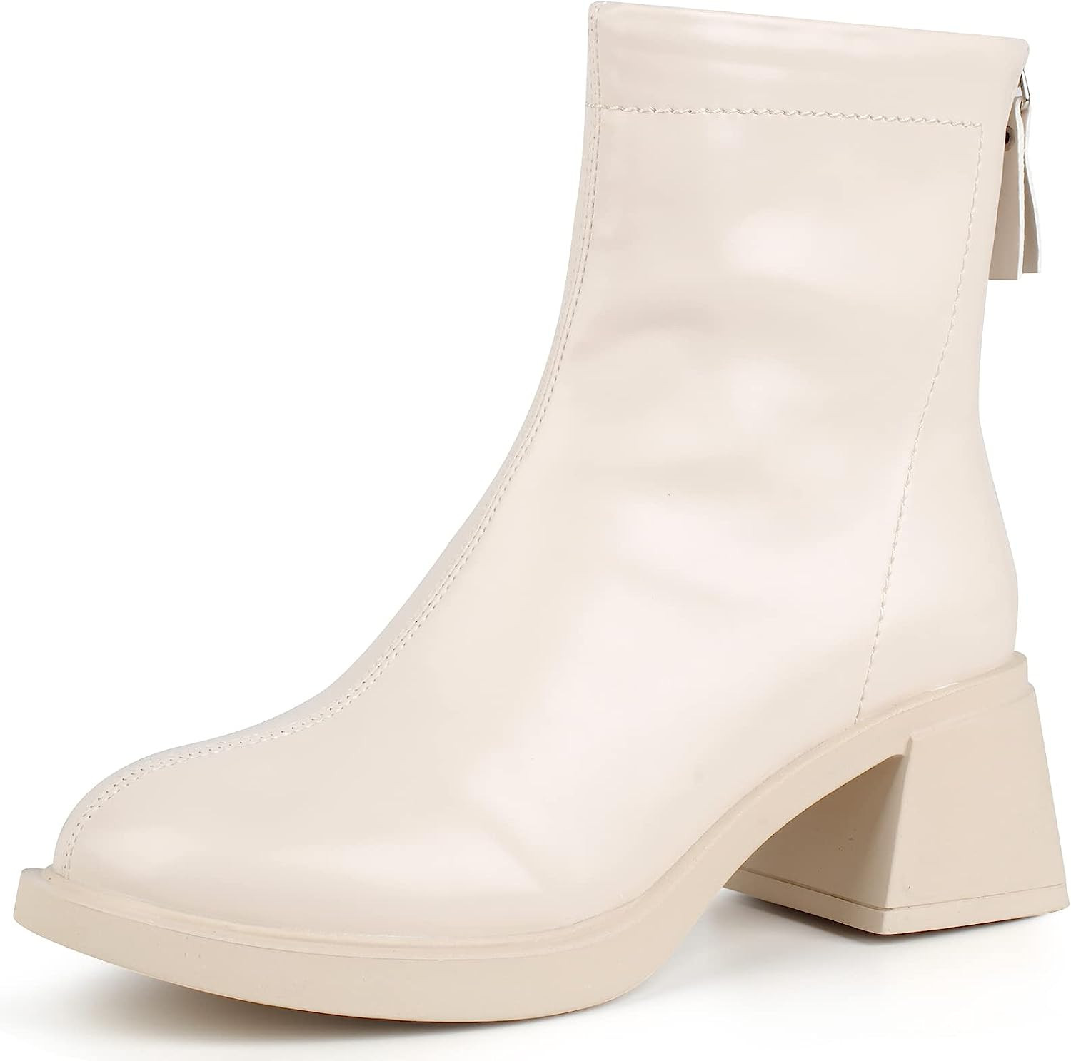 Lookmee Chelsea Ankle boots，Women's GO GO Ankle Boots，Elastic Chunky Heel Lug Sole，Soft Str... | Amazon (US)