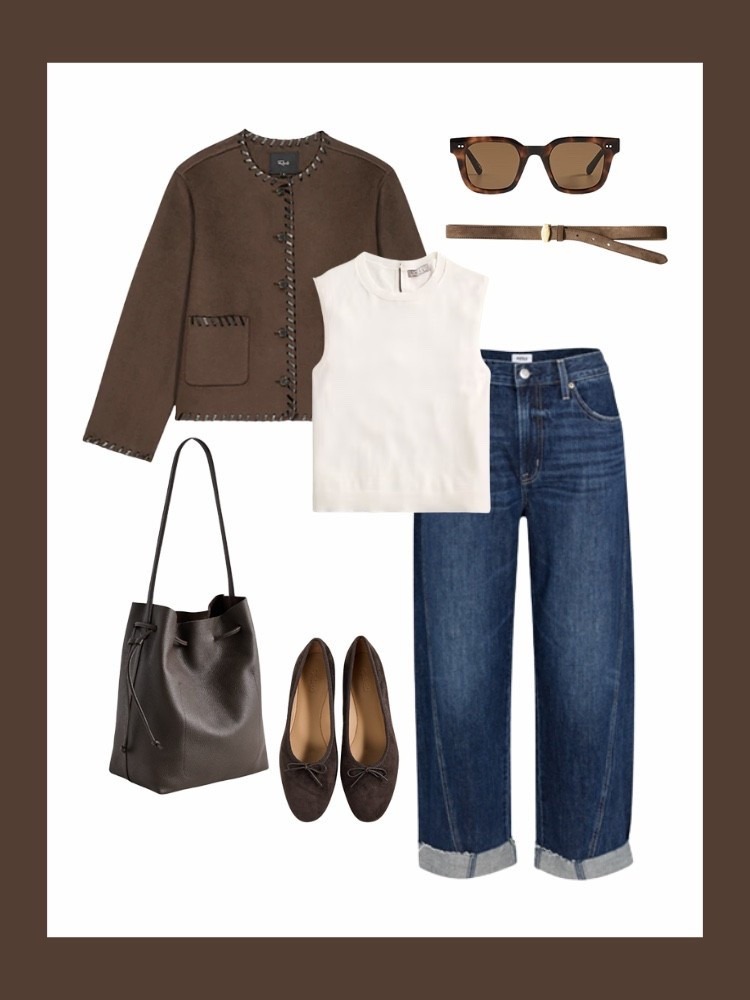 Love this simple and classic look for fall. These jeans are my absolute favorite. I have the lighter wash and just ordered these. They are SO comfortable and I love the cut - size down a full size! 

Ps bought the jacket and flats, too. 

#LTKPetite #LTKSeasonal