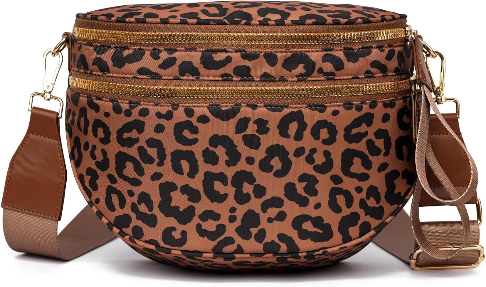 Myhozee Crossbody Bags for Women Nylon Fanny Packs Cross Body Bag for Woman Leopard Belt Bum Bags... | Amazon (US)