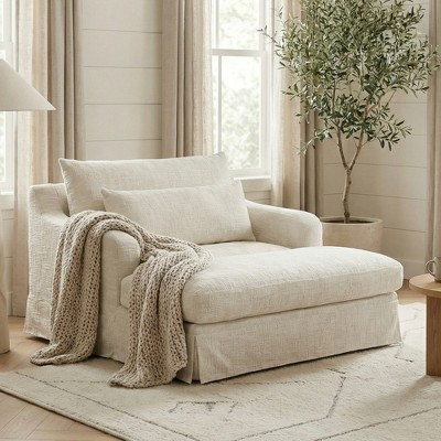 59.45"W Chenille Chaise Lounge Sofa Bed, 2-Seat Sleeper Loveseat Sofa Chair with Textured Surface... | Target