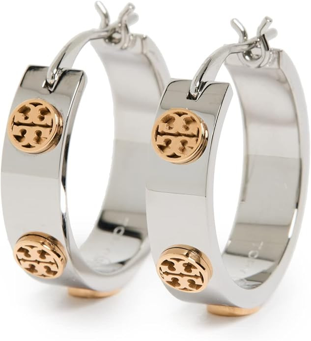 Tory Burch Women's Miller Stud Hoop Earrings | Amazon (US)
