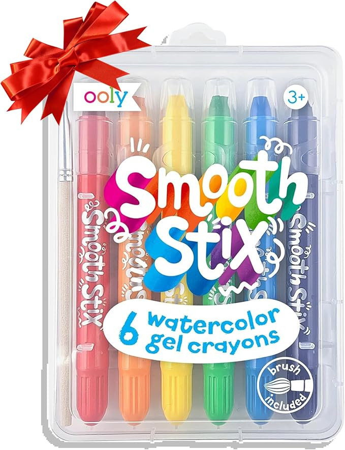 Ooly Smooth Stix Gel Crayons for Kids and Adults with Paint Brush - Set of 6 Watercolor Rainbow C... | Amazon (US)