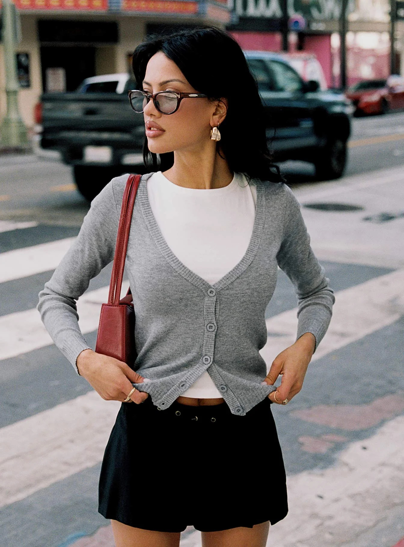 York Cardigan Grey Marle | Princess Polly AU