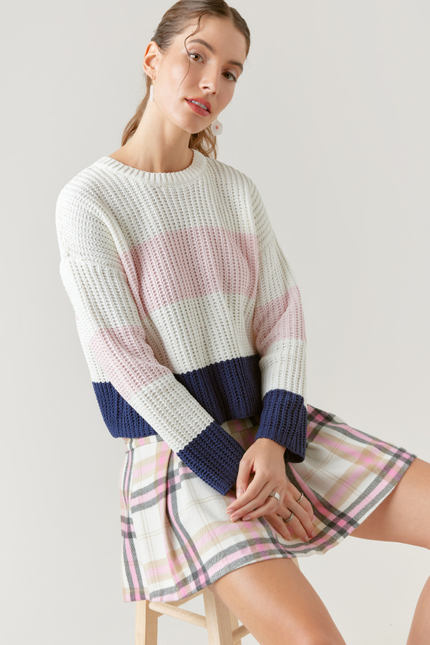 Dorianna Colorblock Pullover Sweater | Francesca's